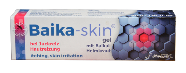 Gel, 40g for itching, skin irritation, skin rash, swelling after insect bites, decongestant, disinfecting, with Baikal skullcap